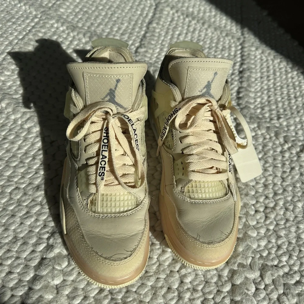 2020 Off-White x Wmns Air Jordan 4 Retro SP 'Sail' - Picture 4 of 8